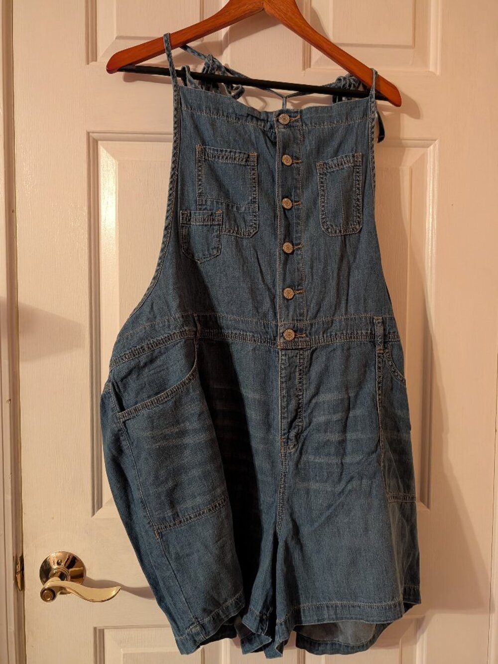 Torrid 5" Light Weight Denim Short Overalls ~ 22 NWT
